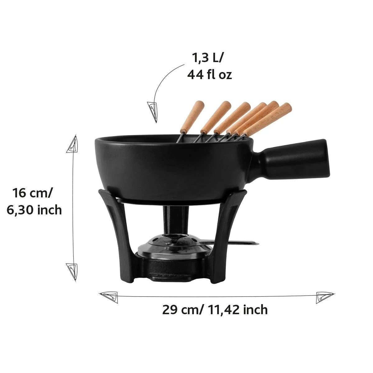 Boska USA Corp 853528 Fondue Pot Set, 44 oz., Black - photo 4