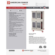 American Range Liquid Propane Convection Oven, Full Size, 120V - 75 1/2"