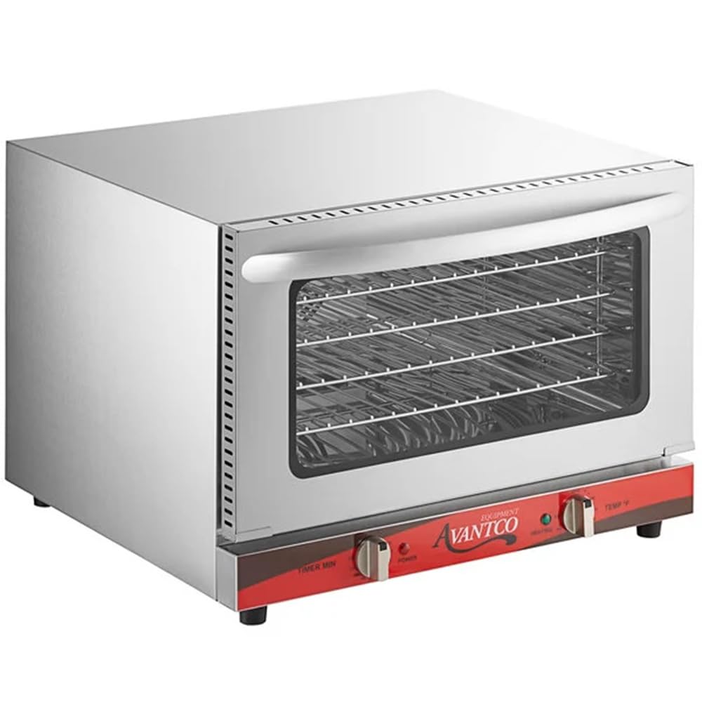 CO-16 Commercial Half Size Countertop Convection Oven, 1.5 Cu. Ft., 120V 1600W, Stainless Steel Electric Baking & Roasting Oven