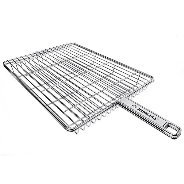 Mibrasa Stainless Steel Grill Basket, 11 13/16" x 15 11/16", Silver - 1 5/8"