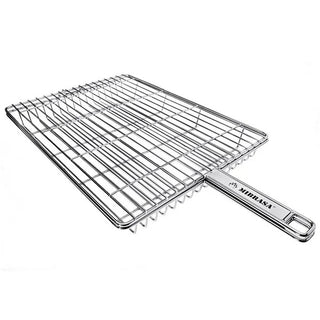 Mibrasa Stainless Steel Grill Basket, 11 13/16" x 15 11/16", Silver - 1 5/8"
