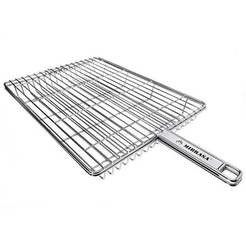 Mibrasa Stainless Steel Grill Basket, 11 13/16" x 15 11/16", Silver - 1 5/8"