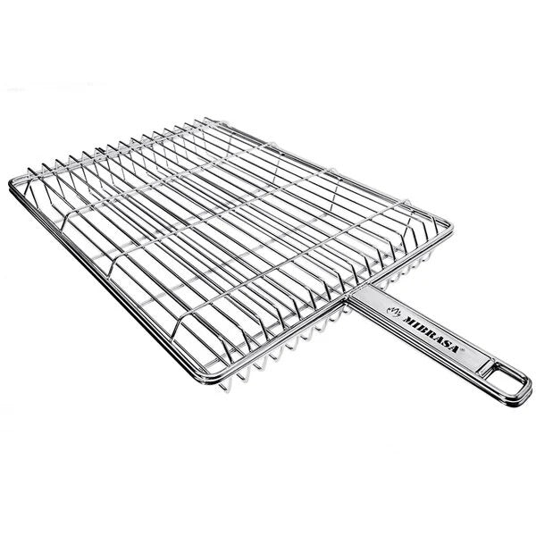 Mibrasa Stainless Steel Grill Basket, 11 13/16" x 15 11/16", Silver - 2 3/8"