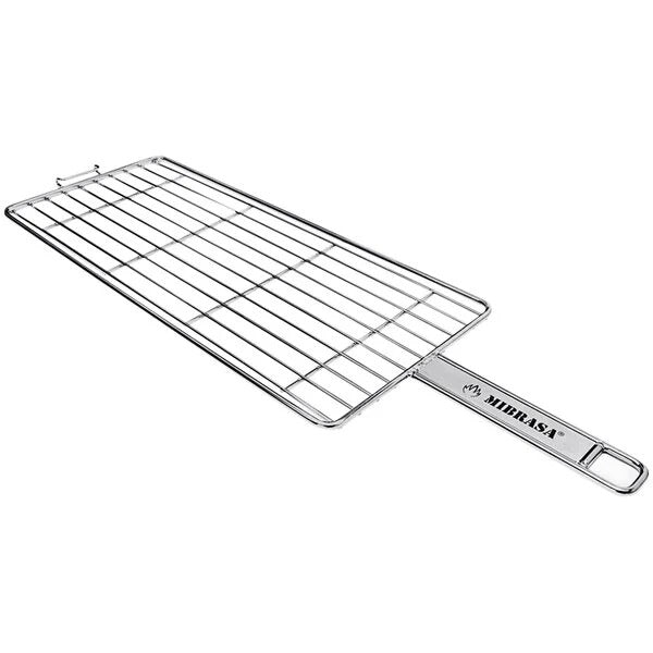 Mibrasa Stainless Steel Grill Basket, 6 11/16" x 15 11/16", Silver - Long Flat