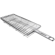Mibrasa Stainless Steel Grill Basket, 6 11/16" x 15 11/16", Silver - 1 5/8"