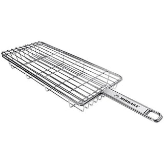 Mibrasa Stainless Steel Grill Basket, 6 11/16" x 15 11/16", Silver - 1 5/8"