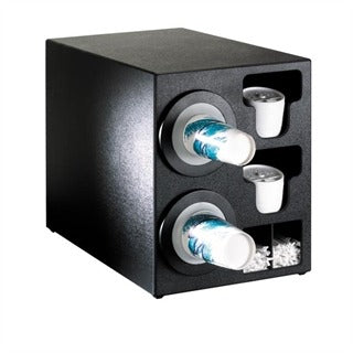 Dispense-Rite BFL-C Plastic Cup Dispensing Cabinet, 13" Wide, Black - 16 1/4"