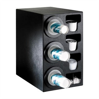 Dispense-Rite BFL-C Plastic Cup Dispensing Cabinet, 13" Wide, Black - 24 1/4"