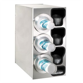 Dispense-Rite BFL-C Cup Dispensing Cabinet, 13" Wide, Silver - 25 3/8"