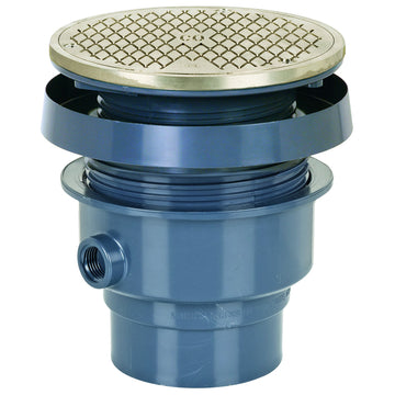 Sioux Chief 834 Floor Cleanout, 6 1/2" Diameter - Bronze Gray
