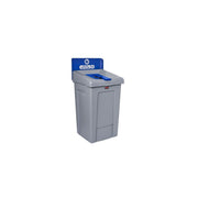 Rubbermaid Slim Jim Recycling Station, 33 gal., Gray - Mixed