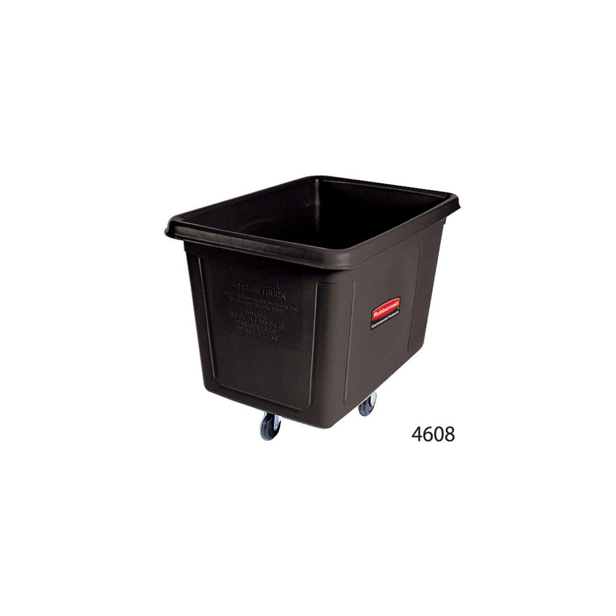 Rubbermaid Heavy Duty Plastic Cube Truck, Black - 48"