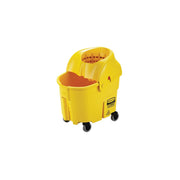 Rubbermaid WaveBrake Plastic Mop Bucket, 35 qt., Yellow - Institutional Sieve