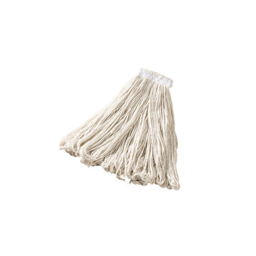 Rubbermaid Universal Band Wet Mop Head, 24 oz. - White Rayon Finishing