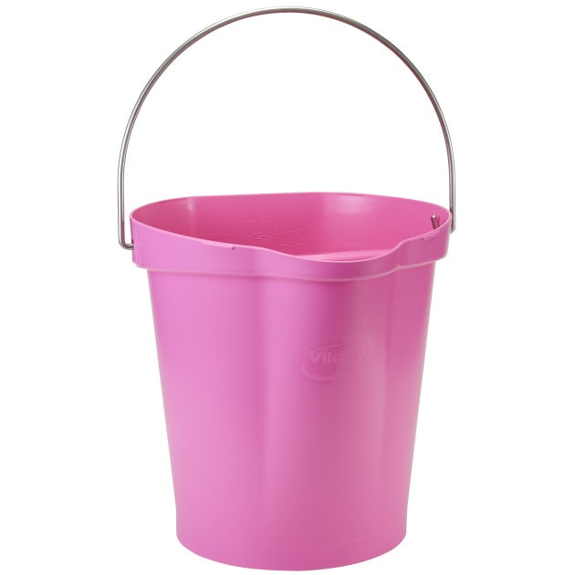 Vikan Polypropylene Bucket, 12 qt. 3 gal. - Pink
