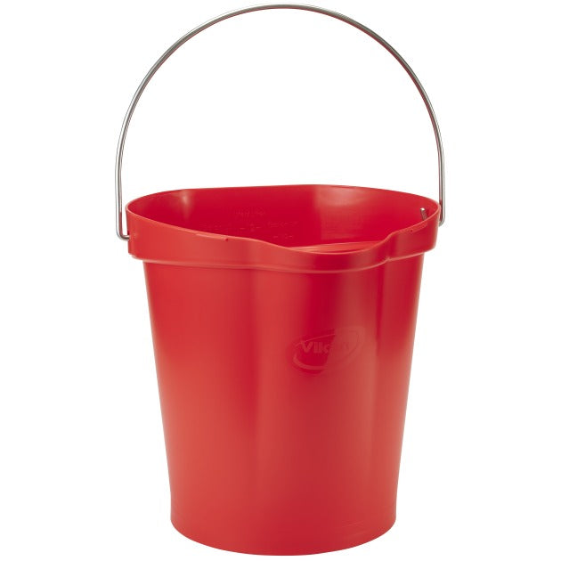 Vikan Polypropylene Bucket, 12 qt. 3 gal. - Red
