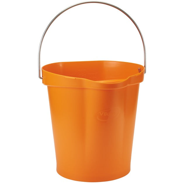 Vikan Polypropylene Bucket, 12 qt. 3 gal. - Orange