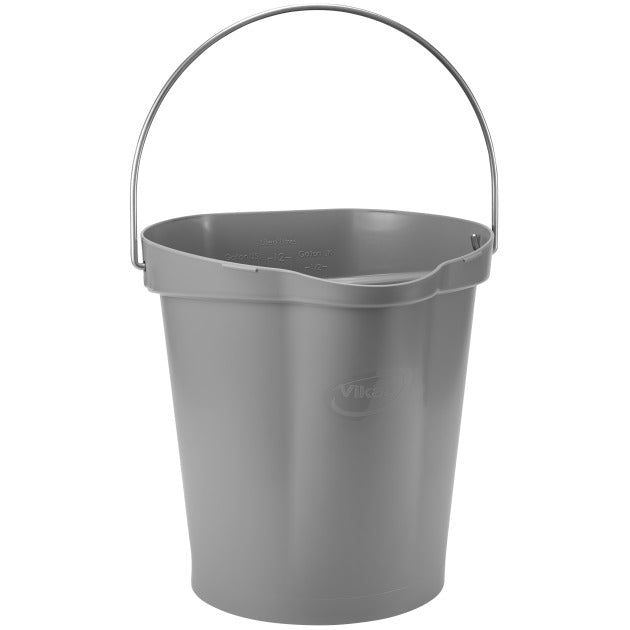 Vikan Polypropylene Bucket, 12 qt. 3 gal. - Gray