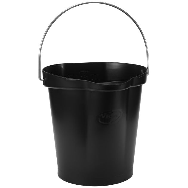 Vikan Polypropylene Bucket, 12 qt. 3 gal. - Black