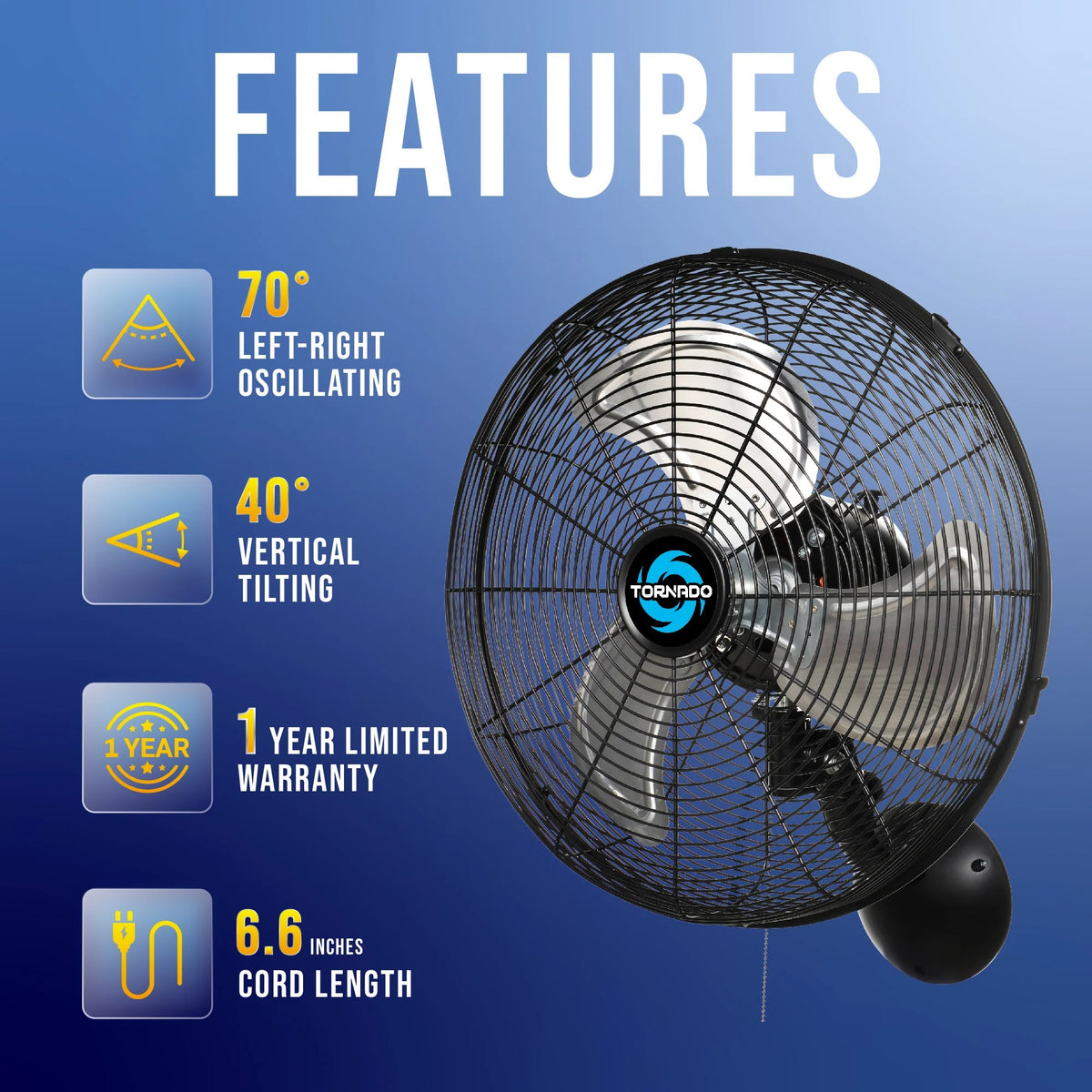 Tornado Fans HI-FAN Metal Fan, 120V - photo 3