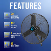 Tornado Fans HI-FAN Metal Wall Fan, 120V - photo 4