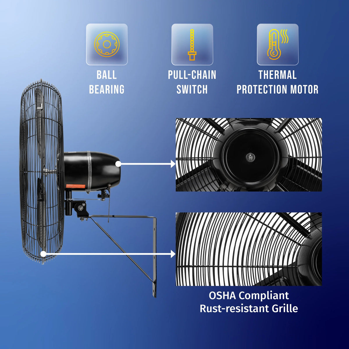 Tornado Fans HI-FAN Metal Wall Fan, 120V - photo 5
