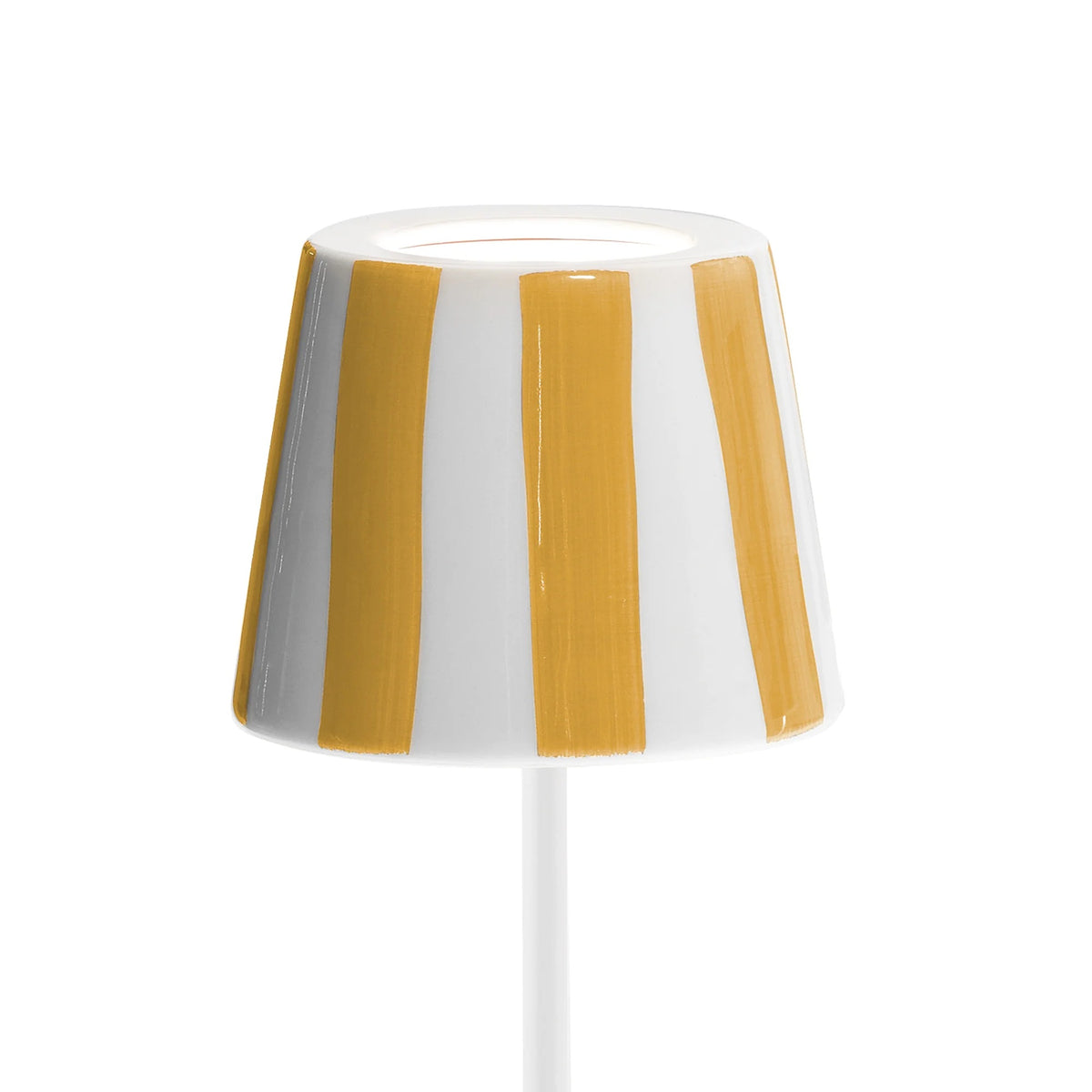 Zafferano America SDZA-340 Ceramic Fish Lampshade - White Yellow Stripe