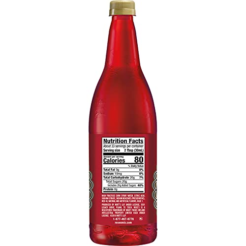 Rose's Grenadine, 1 L bottle (Pack of 12), Made with Pomegranate Flavor, Mixer to Add to Cocktails and Non-Alchoholic Drinks, Trusted by Bartenders