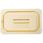Carlisle High-Heat Plastic Lid, 7/8" High, Amber - 1/4 Size