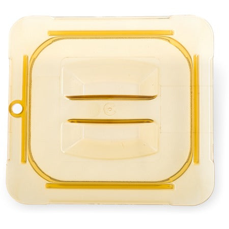 Carlisle High-Heat Plastic Lid, 7/8" High, Amber - 1/6 Size