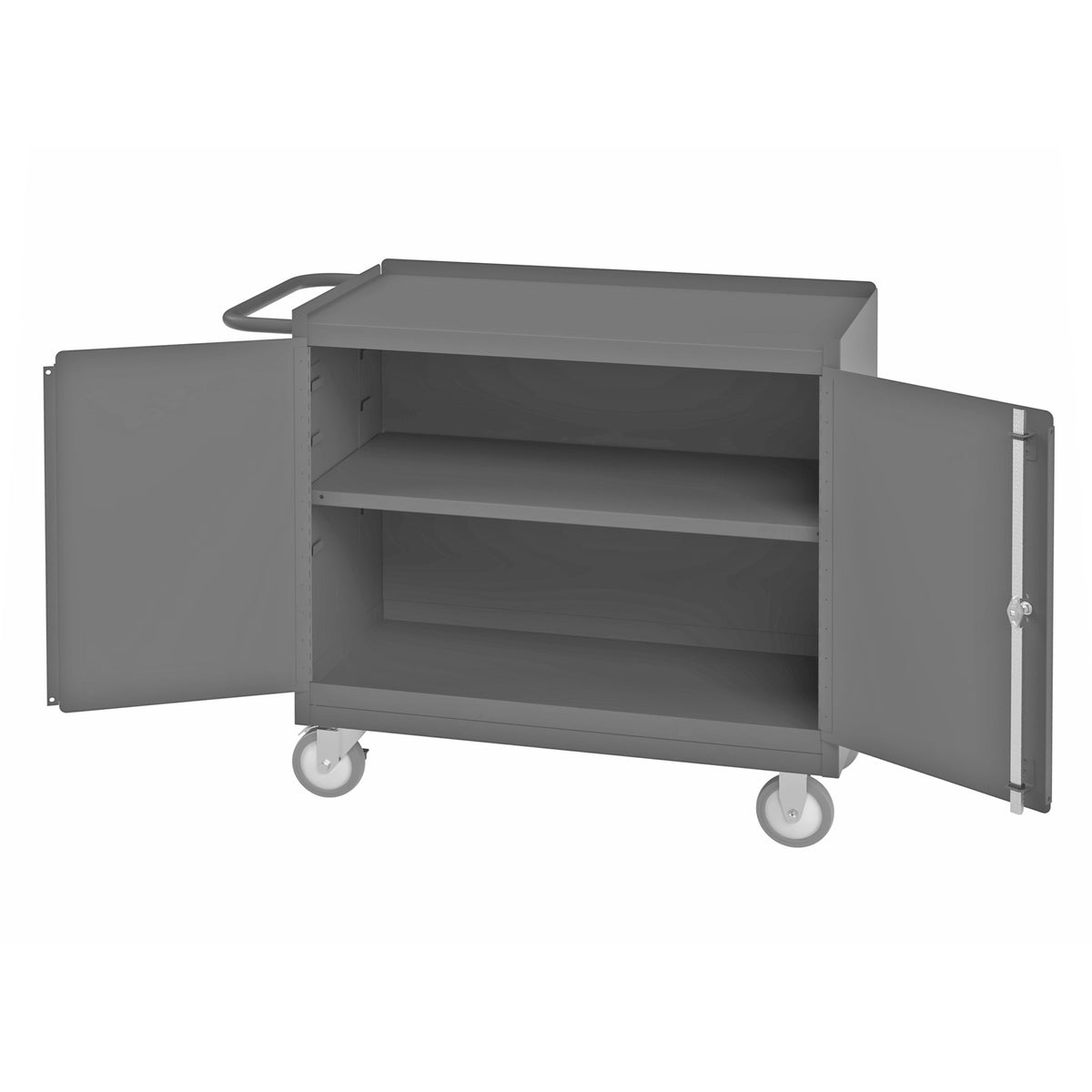 Durham Mfg 2210A-LU-95 Metal Shelf Mobile Workstation, 18 1/4" Wide, Gray - Default Title