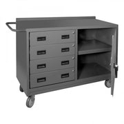 Durham Mfg 2221-95 Metal Shelf Mobile Workstation, 18 1/4" Wide, Gray - Default Title
