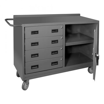 Durham Mfg 2221-95 Metal Shelf Mobile Workstation, 18 1/4" Wide, Gray - Default Title