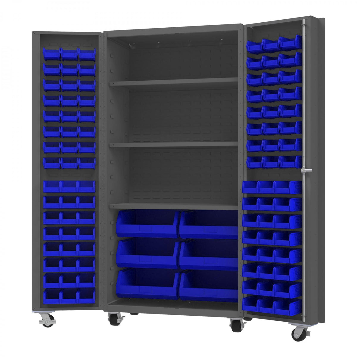 Durham Mfg DCM36-BDLP-102-3S Bin Storage Cabinet, 36" Wide - Blue Gray