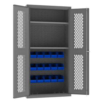 Durham Mfg Bin Storage Cabinet, 36" Wide - Blue Gray