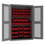 Durham Mfg EMDC-482472-42B Bin Storage Cabinet, 48" Wide - Gray Red