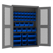 Durham Mfg EMDC-482472-42B Bin Storage Cabinet, 48" Wide - Blue Gray