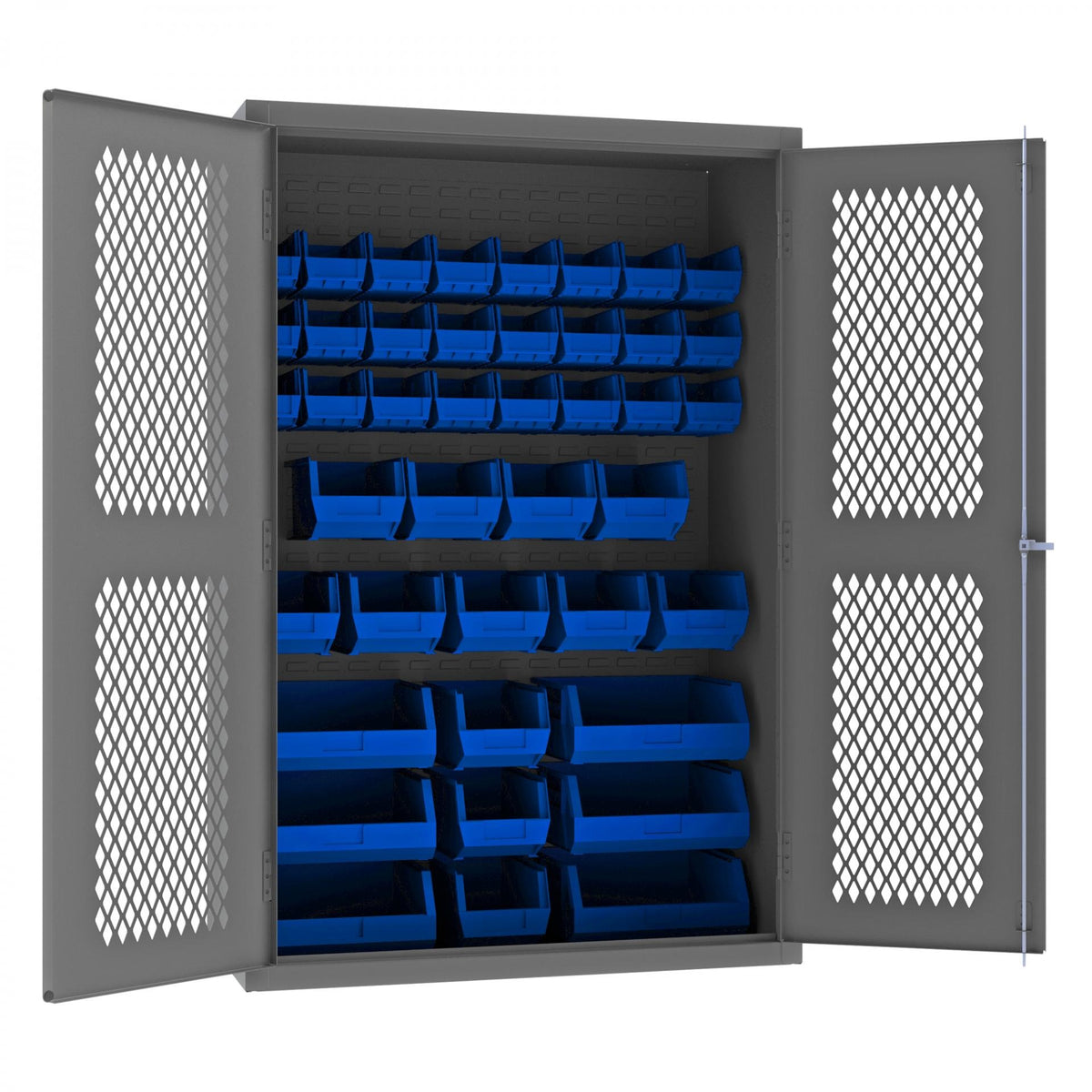 Durham Mfg EMDC-482472-42B Bin Storage Cabinet, 48" Wide - Blue Gray