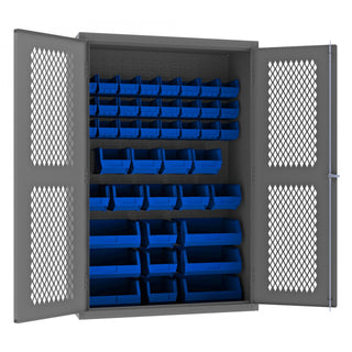 Durham Mfg EMDC-482472-42B Bin Storage Cabinet, 48" Wide - Blue Gray