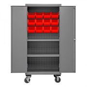Durham Mfg 2501M-BLP-12-2S Bin Storage Cabinet, 1,000" - Gray Red