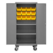 Durham Mfg 2501M-BLP-12-2S Bin Storage Cabinet, 1,000" - Gray Yellow