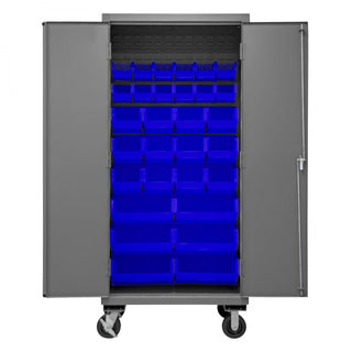 Durham Mfg 2501M-BLP-30 Bin Storage Cabinet, 36" Wide - Blue Gray