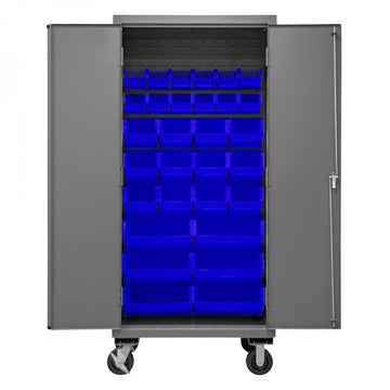 Durham Mfg 2501M-BLP-30 Bin Storage Cabinet, 36" Wide - Blue Gray