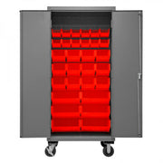 Durham Mfg 2501M-BLP-30 Bin Storage Cabinet, 36" Wide - Gray Red