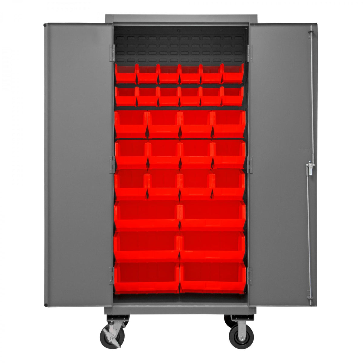 Durham Mfg 2501M-BLP-30 Bin Storage Cabinet, 36" Wide - Gray Red