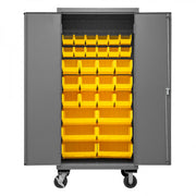Durham Mfg 2501M-BLP-30 Bin Storage Cabinet, 36" Wide - Gray Yellow