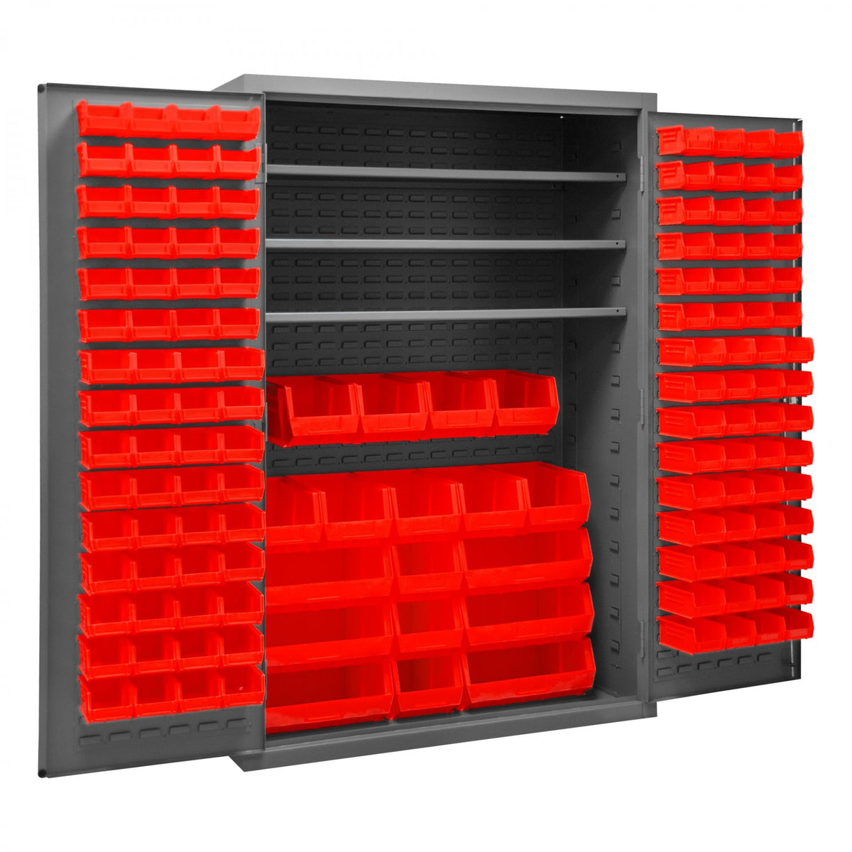 Durham Mfg 2502-138-3S Bin Storage Cabinet, 2,250" - Gray Red