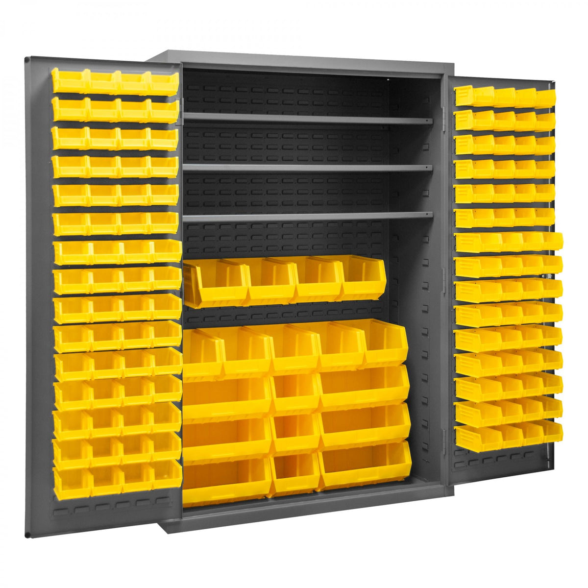 Durham Mfg 2502-138-3S Bin Storage Cabinet, 2,250" - Gray Yellow