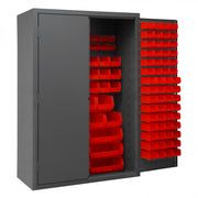 Durham Mfg 2502-186 Bin Storage Cabinet, 48" Wide - Gray Red