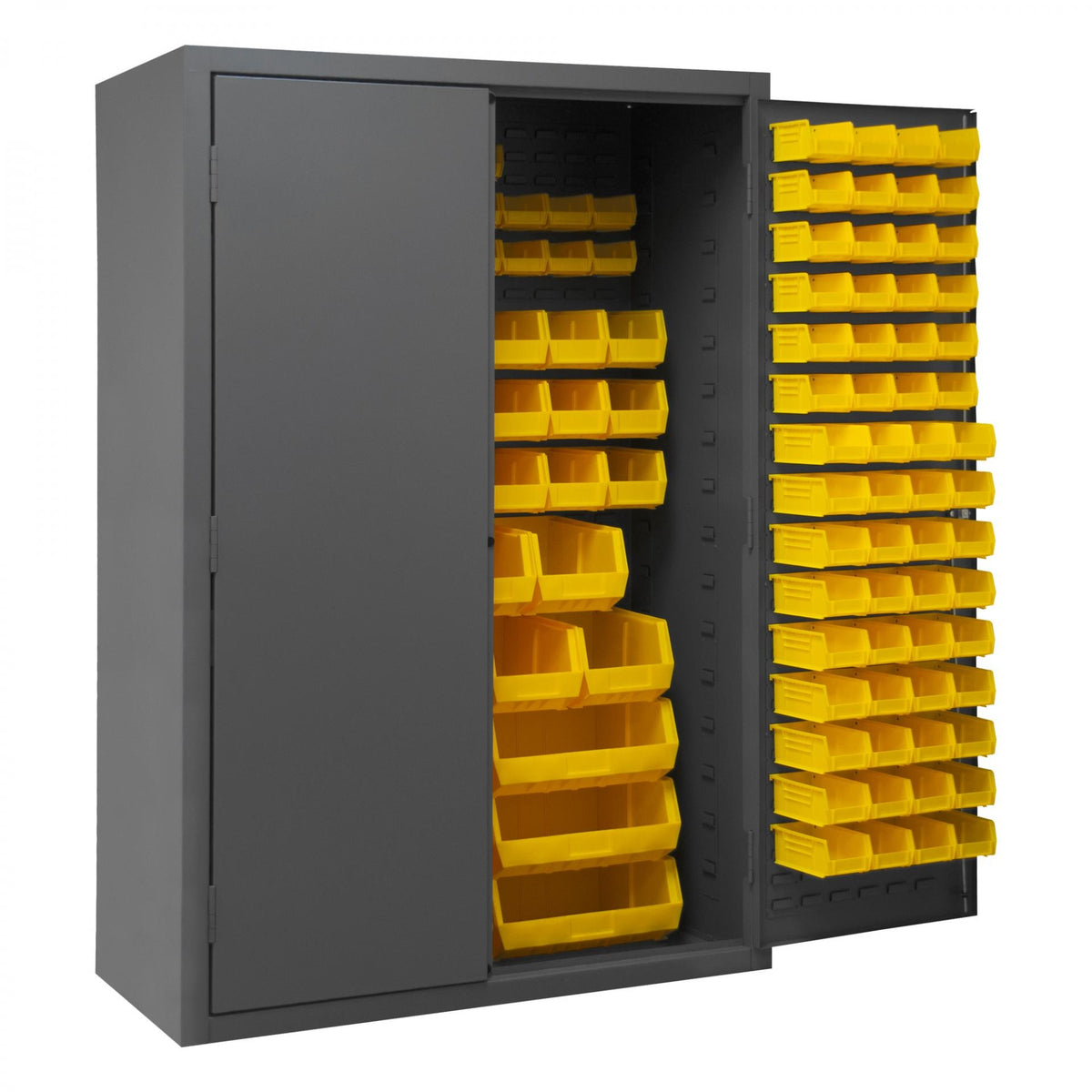 Durham Mfg 2502-186 Bin Storage Cabinet, 48" Wide - Gray Yellow